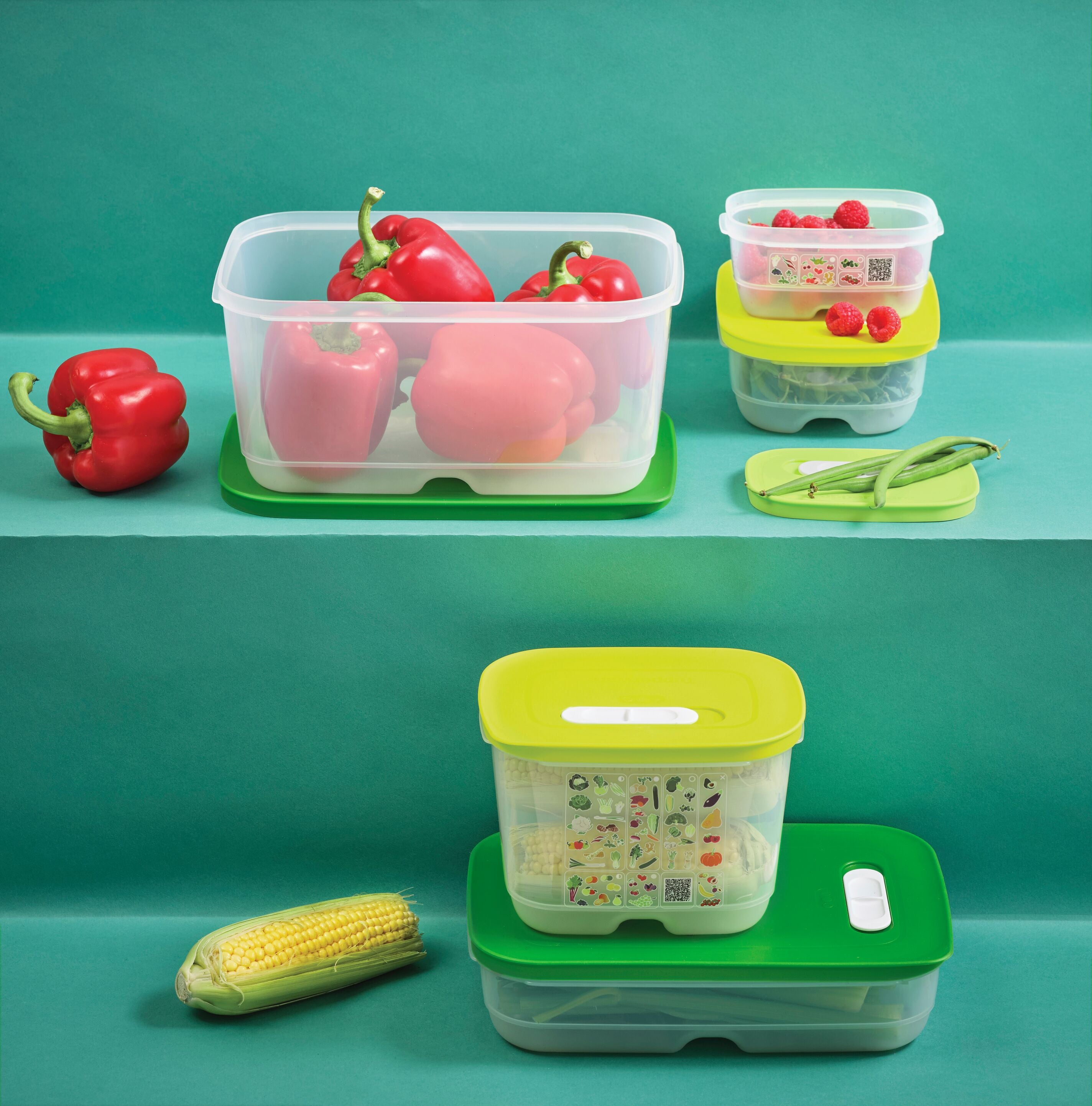 طقم علب ذكية للخضروات 800 مل 4.4 لتر (2)