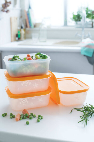 Tupperware Freezer Mates Plus Stackable 3 Piece Stacker Set with Seal